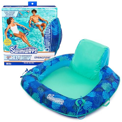 Swimways Elite Chaise Longue de Piscine Gonflable avec gonflage Rapide, Chaise Longue de Piscine pour Adultes jusqu'à 113,4 kg