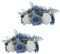 Fiori da Sposa per Centrotavola - 2 Palle di Rosa Artificiali Blu Polveroso, Fiori Finti, Palla Baciare Floreale per Festa San