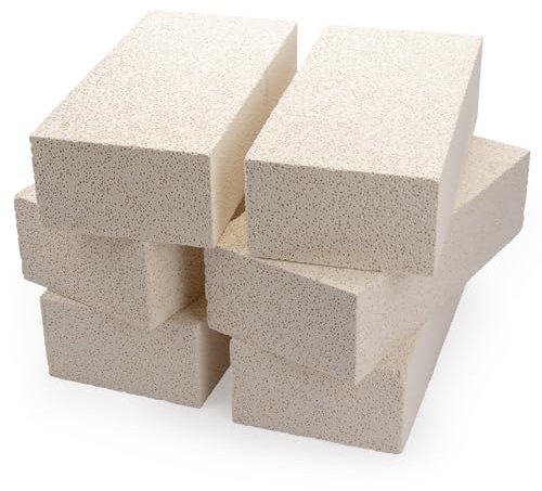 6 mattoncini refrattari isolanti per forni, forni, fabbri, camini, forgie, 22,9 x 11,4 x 6,3 cm, mattoni refrattari isolanti 2300F