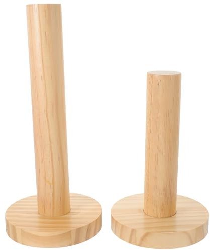 AOKWAWALIY Lot de 2 supports en bois pour élastiques à cheveux - Support en bois pour bracelets - Support en bois pour élastiques à cheveux - Tour porte-bijoux - Présentoir à bracelets - Présentoir à