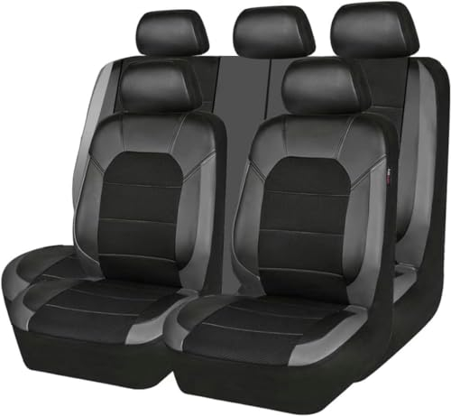 YALLIT Sitzbezüge Auto Autositzbezüge Universal Set für Mitsubishi ASX Sport Colt Galant Grandis L200 9 10 Pajero 2 3 4 Auto Zubehör, grau