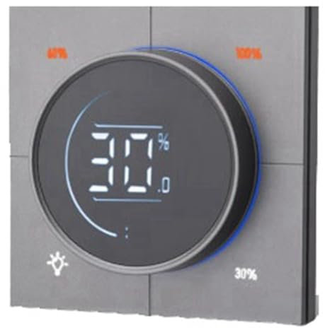 1 Piece Infinite Knob Dimmer Regulator Zigbee 3.0 PC Panel Wall Light Switch Plastic+Metal Digital LCD Yandex(Gray)