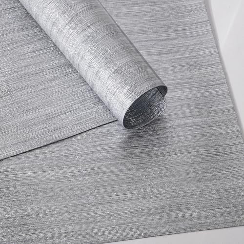 Lot de 4, Set de Table écologique, EVA, Sets de Table, Antidérapant, Résistant à la Chaleur, pour Restaurant, Table à Manger en Cuisine ou Salle à Manger, 45 x 30 cm, Gris Argenté