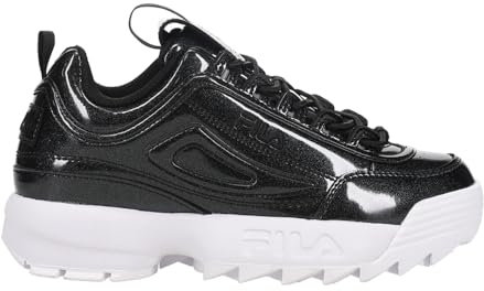 Fila Damen Disruptor II Shine Metallic Schuhe, Schwarz/Weiß/Schwarz, 38 EU