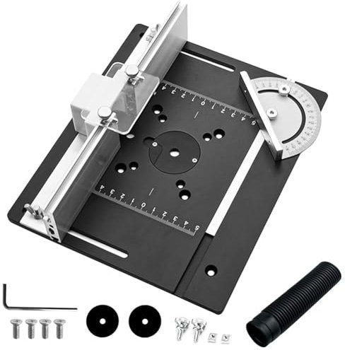 Rordigo 1 Set Milling Table Insert Plate, Aluminium Milling Table for Router with Holder Chamfer Torque, Milling Table Insert Plate Set
