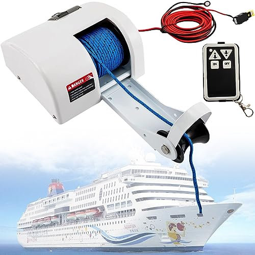 XNYXLPP Salt Water Anchor Winch Remote Control Electric Anchor Winch Electric Boat Winch Freshwater Wireless Remote Controlled Sea