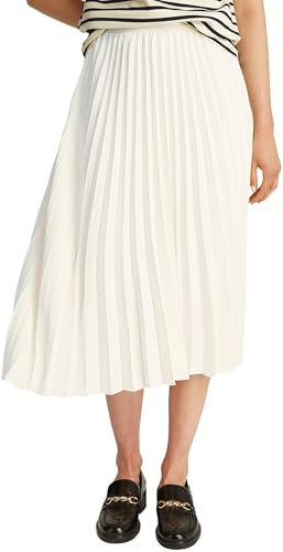 Tommy Hilfiger Damen Rock Fluid Pleated Pull On Midi Faltenrock, Elfenbein (Ivory Petal), 40
