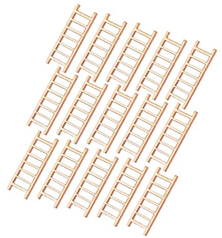ERINGOGO 15pcs Small Staircase Ornaments Simulation Ladder Fairy Garden Ladders DIY Craft Ladder Mini Ladder Decor Ladder Toy Ladder Garden Ornament Topper House Ladder Ornaments Wooden