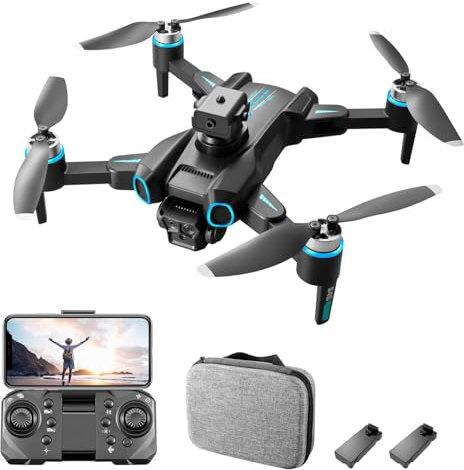 Drone con Cámara para Niños y adultos, Drone Quadcopter Plegable con Control de Motor sin Escobillas con Giros 3D, Localización de Flujo óptico, Fotografía de Gestos para (4K 2 batería)