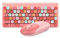 Wireless Keyboard and Mouse Combo,Retro Typewriter Wireless Keyboard with Round Keycaps,2.4GHz USB Cute Mouse for Desktop, Laptop and Computer (Pink)