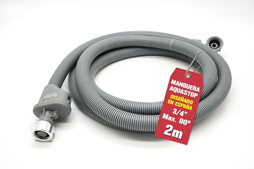 Tuyau Aquastop 2 m Machine à Laver Lave Vaisselle Flexible Sécurité | Compatibilité universelle, Système de Sécurité Aquastop, Résistant à Haute Pression, Empêche les Fuites d'Eau, Certifié VDE