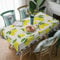 Christmas Table Cloth Lemon Linen Table Cloth Dust-Proof Shrink-Proof Waterproof Table Cover For Kitchen Dinning Picnic Tabletop Decoration Xmas Candle Pattern Oblong Rectangle