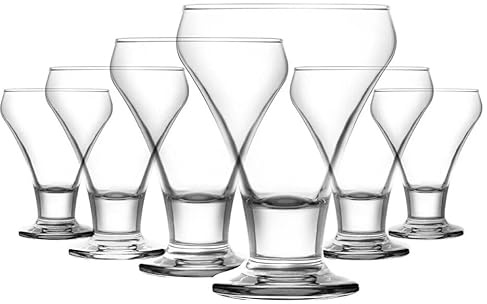 Queensway Home & Dining 305ml Clear Glass Footed Dessert Bowl Ice Cream Sundae Fruit Cocktail Salad Cups for Fruits Pudding Trifle Parfait Nuts Drinks Party Daily Use Dishes Set of 6