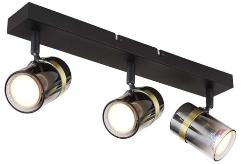 GLOBO Ceiling Light Ceiling Light Black Living Room Lamp L 41 cm 3 Bulbs
