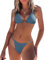 Yuson Girl Damen Bikini Set Mit Ketten Neckholder Triangel Bikini Set Sexy Brazilian Style Niedriger Taille String Tanga Bikini Sets Damen 2tlg Bikini Klassischer Zweiteiliger Badeanzug(Hellblau, S)