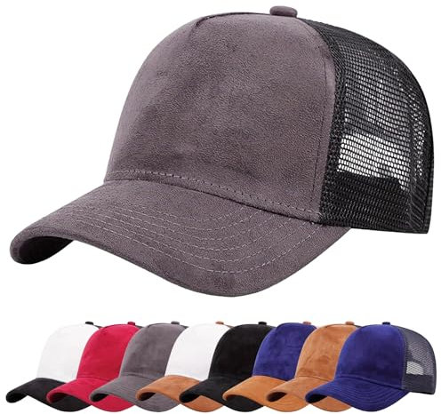 Enwokran Baseballkappe Herren Einstellbare Masche Rückseite Baseball Hut Sommerhut Sonnenhut Sportlicher Draußen Kappen Hüte Verstellbar Sonnenschutz Trucker Basecap (Grau)