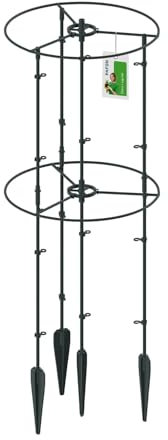 Runde Rankhilfe Pflanzenstütze aus Kunststoff – Höhenverstellbare Tomatenstütze mit Ringen für Kletterpflanzen, Tomaten, Gemüse & Blumen – Stabil & Wetterfest