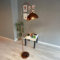 bamyum Gorkiede Stehleuchte Metall, Stehlampe Wohnzimmer, Moderne Stehleuchte für Schlafzimmer, Kinderzimmer mit E27 Fassung, 30 cm Breit, verstellbarer Lampenschirm, Stehluchte Kupferfarbe