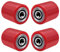 Lot de 4 roulettes en polyuréthane 80 x 100 mm, axe 20 mm avec chariot élévateur, roulettes de chariot élévateur, roulettes de rechange pour transpalette, charge maximale 700 kg