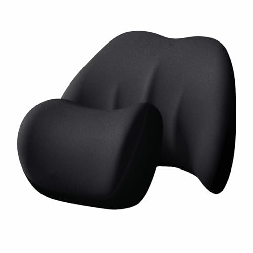 SunshineFace Lendenwirbelstützkissen, Memory-Schaum-Kopfstütze, Nackenkissen-Set, erognomisches Lendenwirbelstützkissen, Schmerzlinderung, Lendenwirbelstütze, Nackenkissen für Bürostuhl, Auto