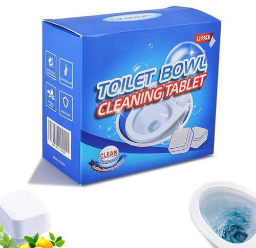 Powerful Toilet Bowl Cleaner Tablets, Toilet Descaler Tablets 12 Tablets, Strong Toilet Limescale Remover, Toilet Freshener, Active Toilet Bowl Cleaning Sheet, Toilet Cleaner for Stains(1box)