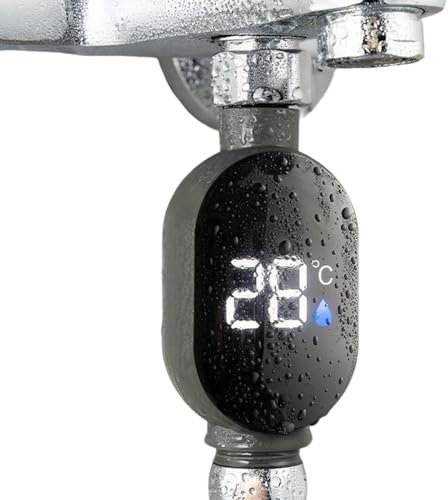Shower Temperature Gauge – Instant Temperature Readout, Digital Led Screen | Waterproof Thermostat for Bath, Adjustable Temperature Control Tool for Shower Zone, Kitchen Faucet Setup