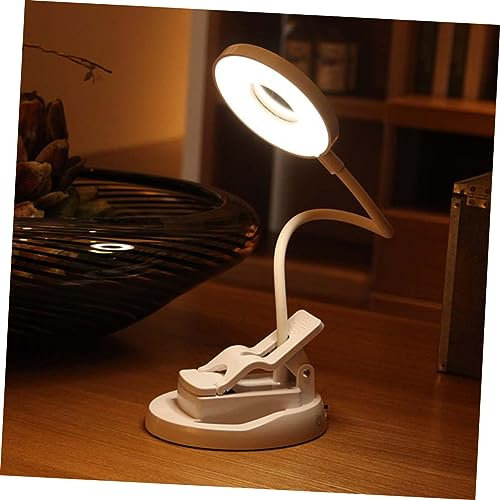 Mikinona 1 Pièce Lampe de Bureau LED Pince Rechargeable Ajustable pour Lecture pour Bureau