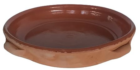 Teglia in Terracotta Semismaltata 30 cm – Tegame Artigianale per Cottura al Forno – Fatta a Mano in Italia – Ideale per Lasagne, Parmigiana, Arrosti e Gratin