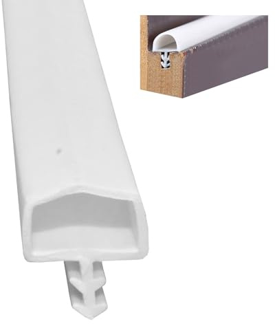 Türdichtung 10m X 12mm Aus Hochwertigem TPE, Gummidichtung Für Türrahmen, Schallschutz Und Wetterdichtung, Ideal Für Holz Und Schiebetüren, Zimmertürdichtung, Gummidichtung Türrahmen (Weiß) ﻿ ﻿