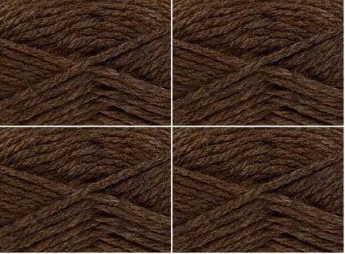 King Cole 64031 Big Value Super Chunky Brown Yarn - 81M, 100g (Pack of 4)