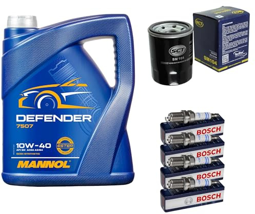 EISENFELS Inspektionspaket enthält 5 L Motoröl Defender 10W-40 Ölfilter Zündkerze für Panda 169 1.1 1.2 Punto 188_ 188AX