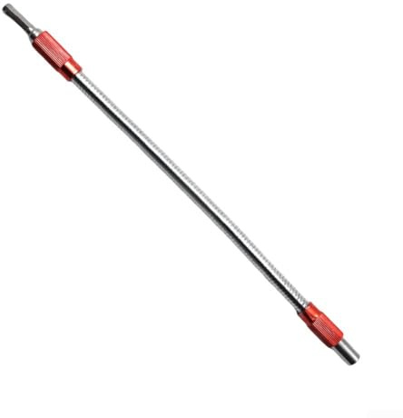 Flexible Bohrerverlängerung, 300 mm, Metall, biegbar, Bohrerverlängerung mit 6,35 mm Sechskantschaft, rechtwinkliger Bohrmaschinen-Zubehör für enge Platzbohrungen (rot)