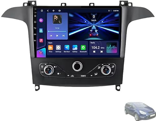 Android 15 Autoradio für Ford Galaxy 2014, mit WLAN, GPS, Mirror Link, Bluetooth, Equalizer, FM-Radio mit RDS, Lenkradfernbedienung und Rückfahrkamera,4 Core WiFi 1G+32G