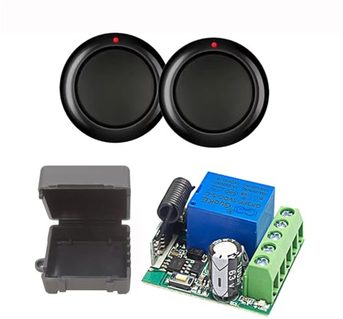 QIACHIP 433 Mhz Interruttore Telecomando 12V 24V CC Contatto Pulito | ricevente universale per cancelli/portone garage/luce,pulsante murale 1 tasto,relè radiocomando 1 Canale