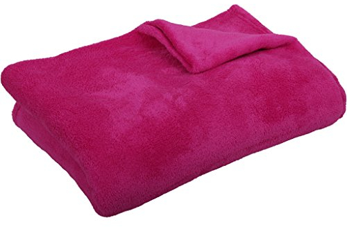 Bestlivings Kuscheldecke Tagesdecke 3XL ca. 290g/m² (pink / 220x240cm) Wohndecke für Bett, Sofa, Couch extra flauschig
