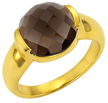 Jamelli Damen Ring 925/- Sterling Silber Glänzend Rauchquarz gelb 300270079J-1