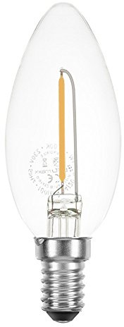 NCC-Licht LED Lampe C35 Kerze E14 1W 100lm Extra Warmweiß 2200K | LED Leuchtmittel aus klarem Glas, ersetzt 15W Glühlampe, gemütliches Licht ideal für Kronleuchter