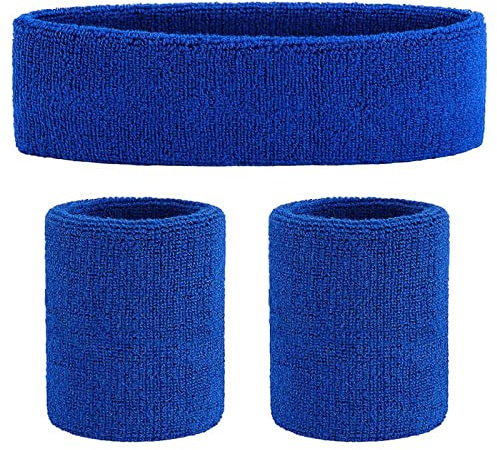 ONUPGO Schweißband Set Sportstirnband Handgelenk gestreifte Schweißbänder Frottee Sporttraining Basketball-Armband Stirnbänder Feuchtigkeitstransport Schweiß absorbierendes Stirnband