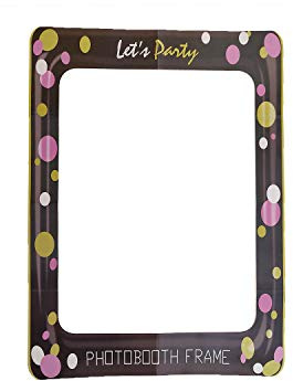 WedDecor Let's Party Photo Booth Frame Funny Selfie Frame for Party, Hen, Wedding & Birthday celebration, Graduation, Christmas, Anniversary, Thanksgiving Day, 1pc