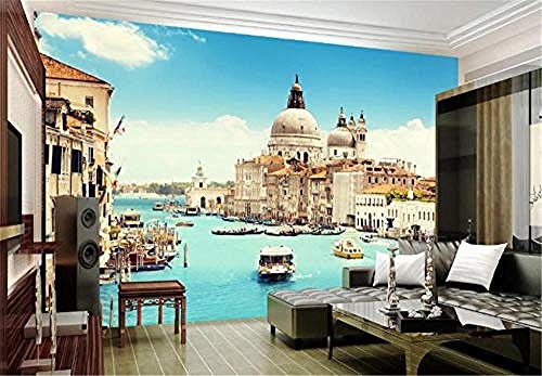 Individuelle Fototapete 3D Italien Venedig Hintergrund 3D Landschaft Wanddekoration dekorative Tapete personalisierte Tapete Feucht fototapete 3D Tapete effekt Vlies wandbild Schlafzimmer-200cm×140cm