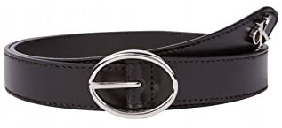 Calvin Klein Jeans Damen Rounded Classic Belt 25MM Gürtel, Black, 90 cm
