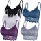 Duufin 5 Pezzi Reggiseno Bralette Pizzo Reggiseno Senza Ferretto per Donna e Ragazze, 5 Colori (Nero, Bianco, Grigio, Viola, Blu Acciaio, L-XL)