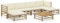 vidaXL Gartenmöbel 7-TLG. mit Cremeweißen Kissen Garten Garnitur Sitzgruppe Sofa Gartensofa Lounge Sitzgarnitur Gartenset Ecksofa Mittelsofa Fußhocker Bambus