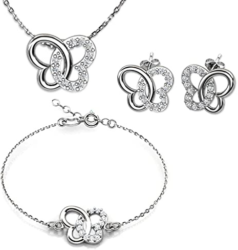 butterfly Kinder-Schmuckset Mit Schmetterlingsanhänger Aus Sterlingsilber