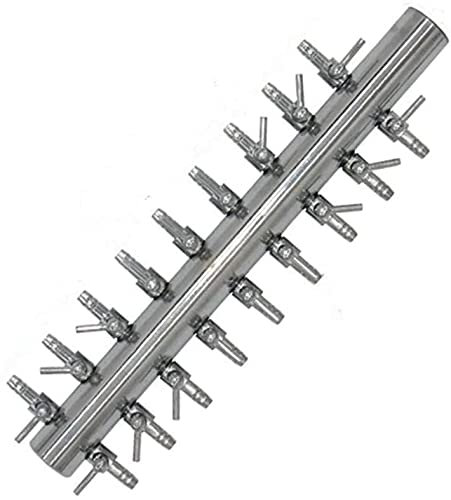bnafes Aquarium 18 Way Inline Manifold Air Flow Pump Tubing Splitter Lever Control Valve