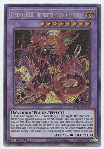 Destiny Hero - Destiny Hero - Destroyer Phoenix Enforcer - BODE-EN039 - Secret Rare - 1a edizione