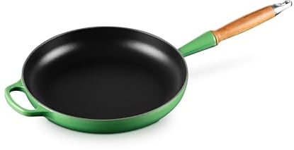 Le Creuset Poêle à frire en Fonte Émaillée avec poignée en bois, 28 cm, Bamboo, 20258284080422