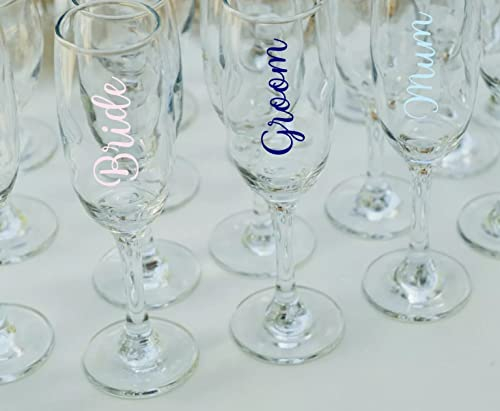 Personalised Wedding Glasses, Flutes, Bridesmaid Champagne Glass, Hen Party, Wedding