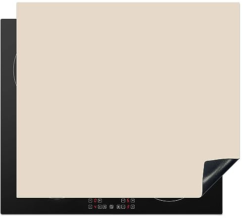 MuchoWow© Protège-plaque à induction | 60x52 cm - Plaque Protection Vitrocéramique Induction - Vinyl - Léger - Beige - Couleur - Solide - Couvre Plaque de Cuisson