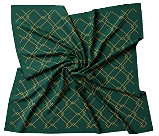 PB Pietro Baldini Halstuch Damen modernes Design Seidenähnlich Bandana in Twill - 60 x 60 cm - Grün Gold